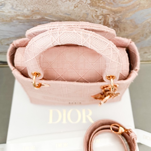 Christian Dior Canvas Cannage Medium Lady Dior D-Lite Tote Bag - Picture 10 of 16